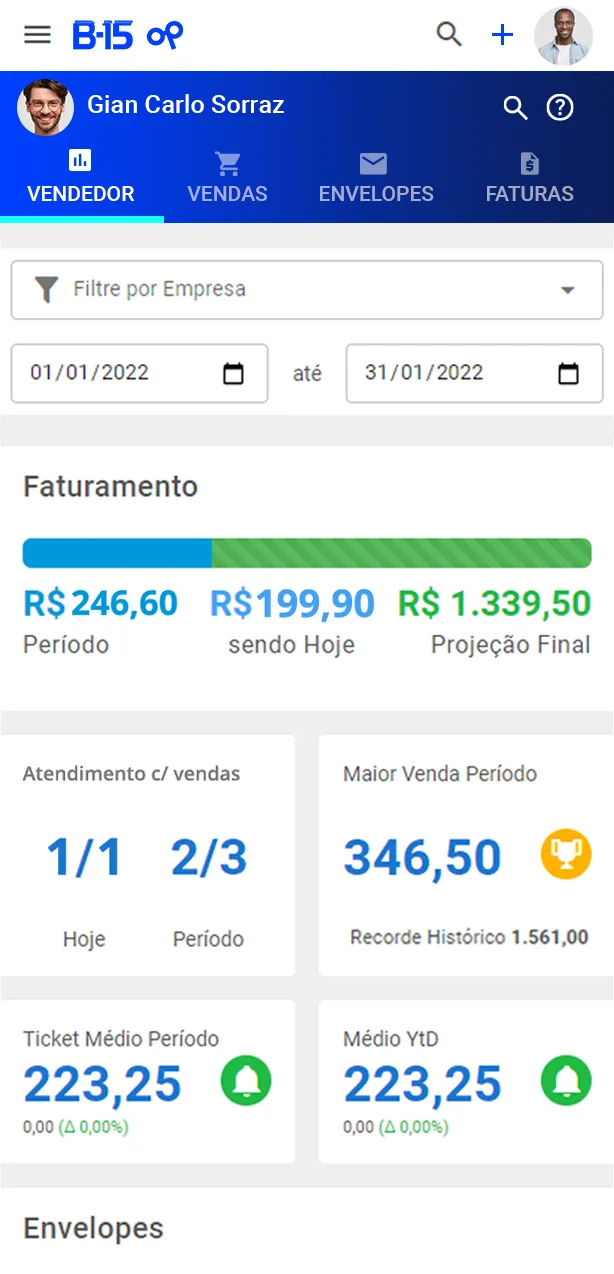 Controle seu dia-a-dia pelo cockpit diretamente no sistema B-15 Optidados