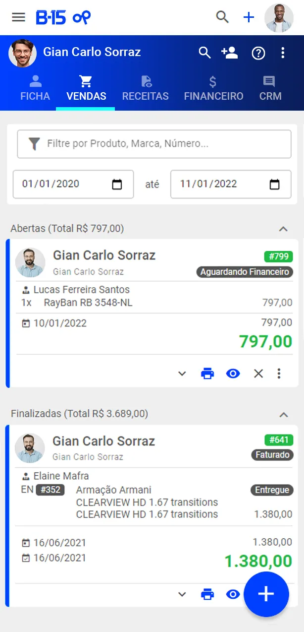 Visualizei todas as compras do seu cliente